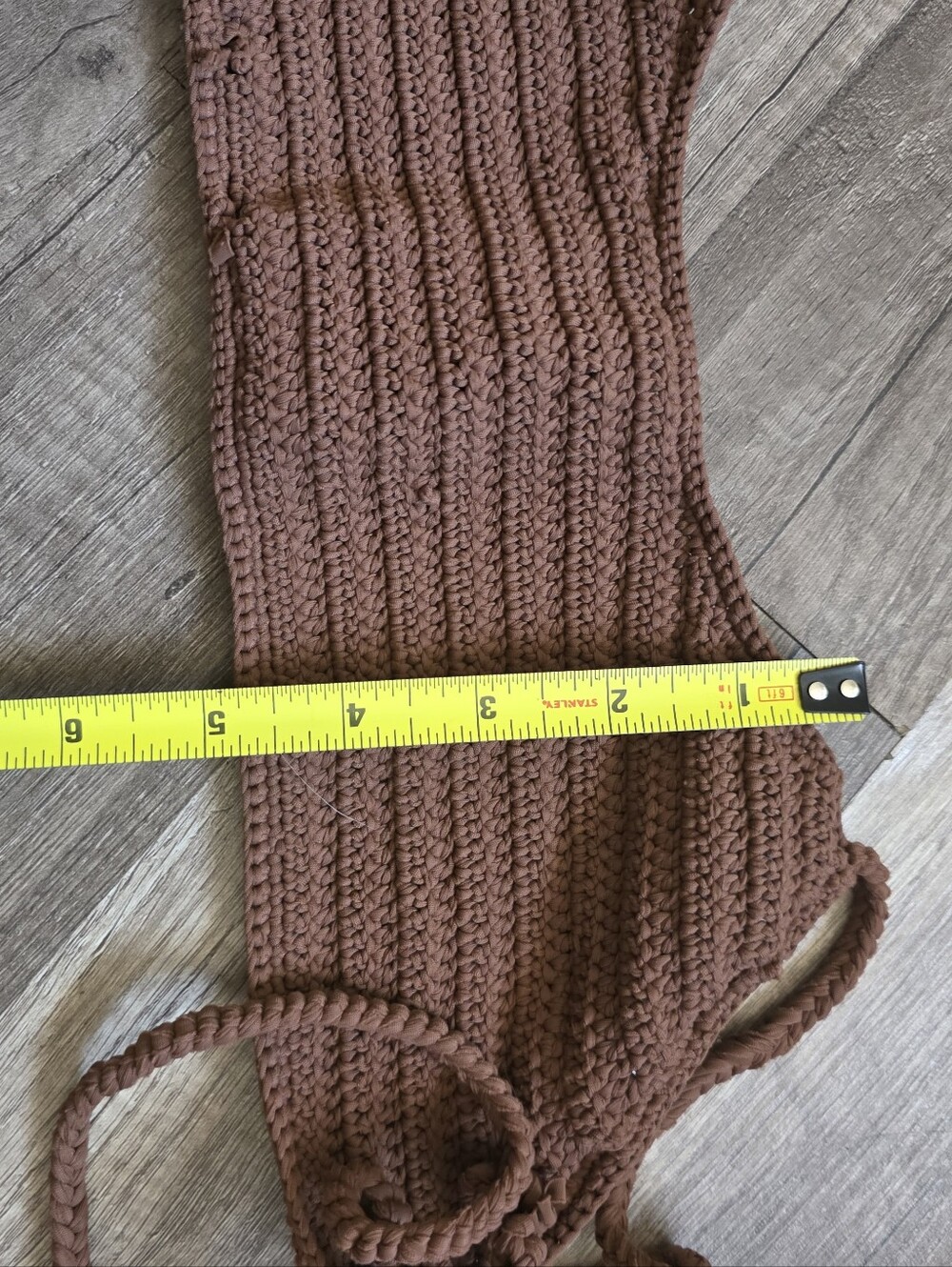 SKIMS Brown Crochet Bikini Top and Bottom Set - Picture 6 of 9